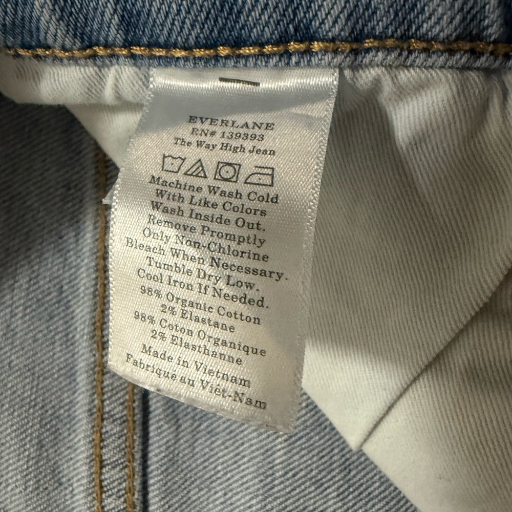 Everlane The Way High Jean Organic Cotton Size 24 - Picture 6 of 7
